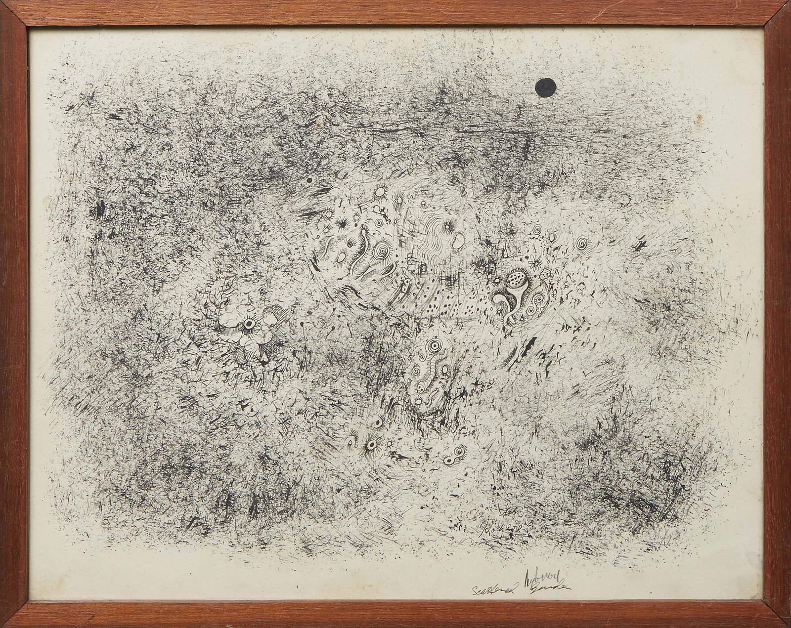 Noel Rockmore (1928-1995, New Orleans), "Seaweed Garden," 20th c., ink on paper, titled lower right, (1 of 3)