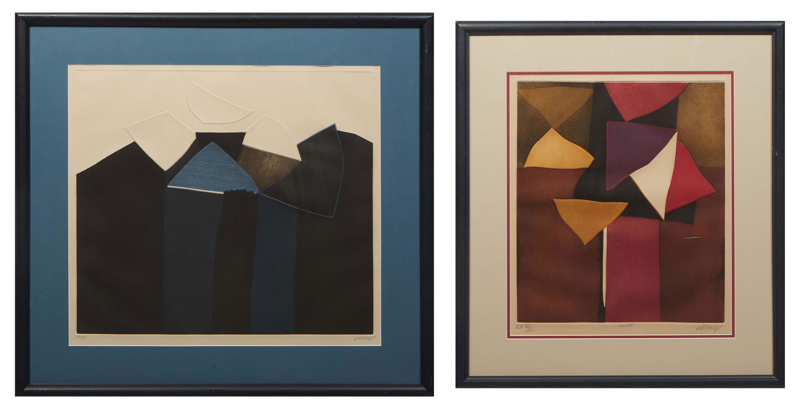Bertrand Dorny (French, 1931- ), Pair of Embossed Lithographs, "Confetti," artist proof V/VI, and (1 of 9)