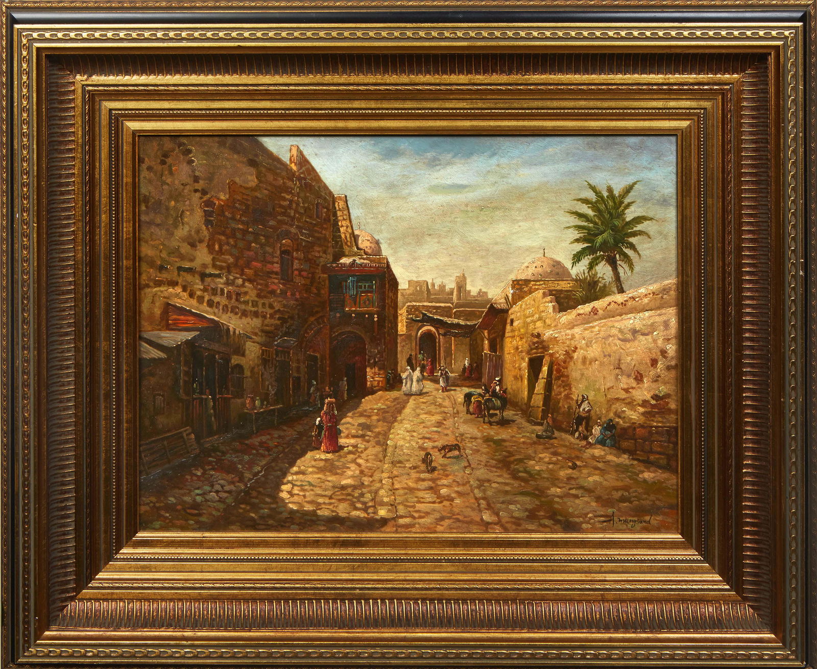 Albert Munghard (American, 1919-1998), "View of a Medina," 20th c., oil on board, signed lower (1 of 4)