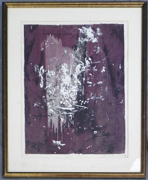 Noel Rockmore (1928-1995), "The Last Supper," 1991: Noel Rockmore (1928-1995), "The Last Supper," 1991, print, 38/44, pencil numbered l.l margin, pencil signed and dated l.r. margin, dedicated l.r. margin "For Richard," framed, H.- 25 1/4 in., W.- 19 i