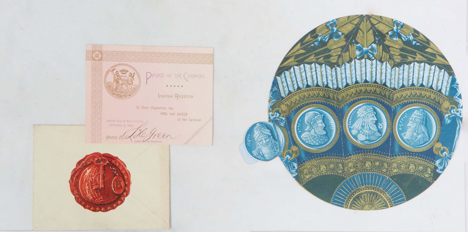 Mardi Gras- Rex Ball Invitation, 1884, "The Semitic Races," illustrated in Henri Shindler's "Mardi (1 of 1)