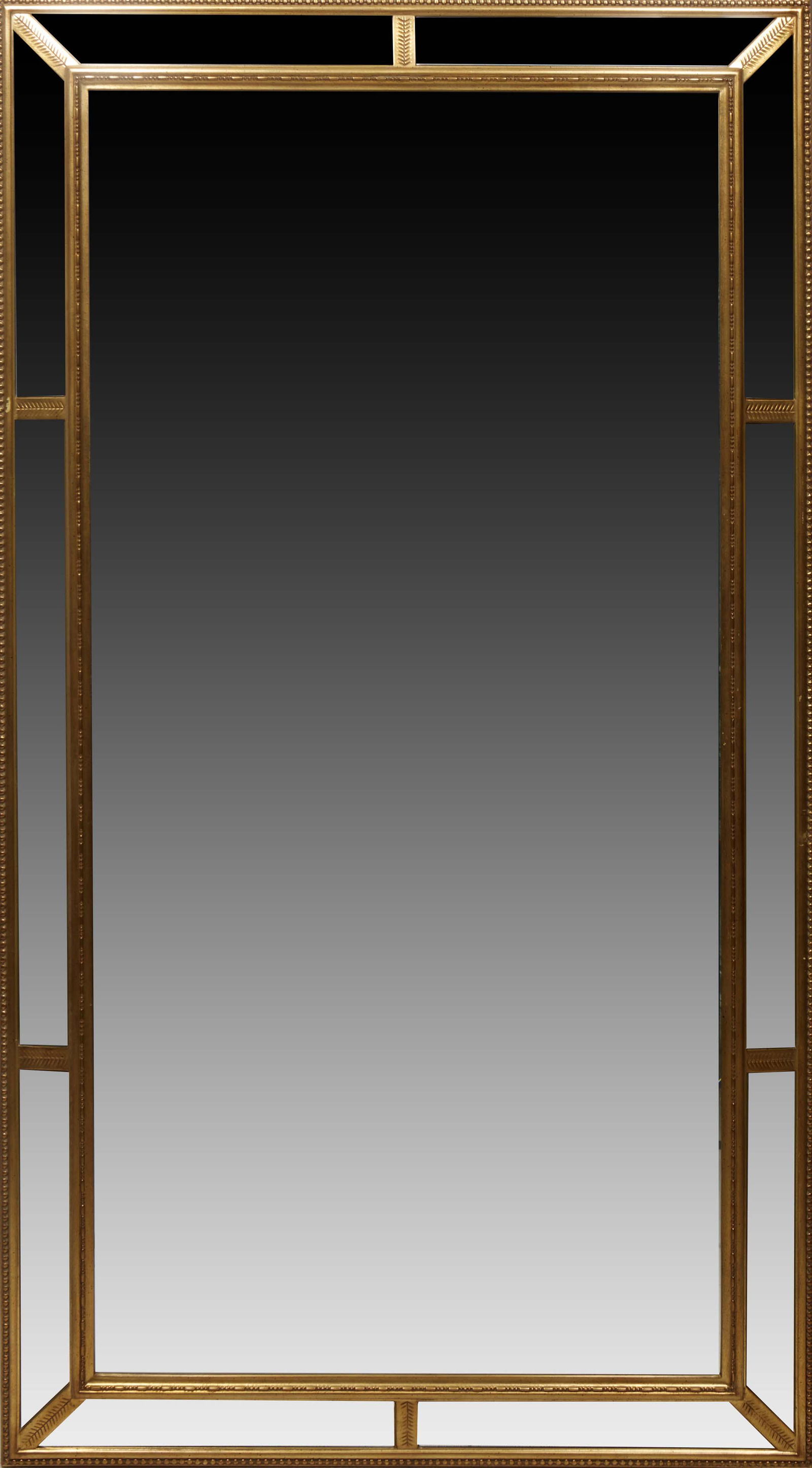 French Gilt and Gesso Louis XVI Style Overmantel Mirror, 20th c., the beaded outer border with (1 of 1)