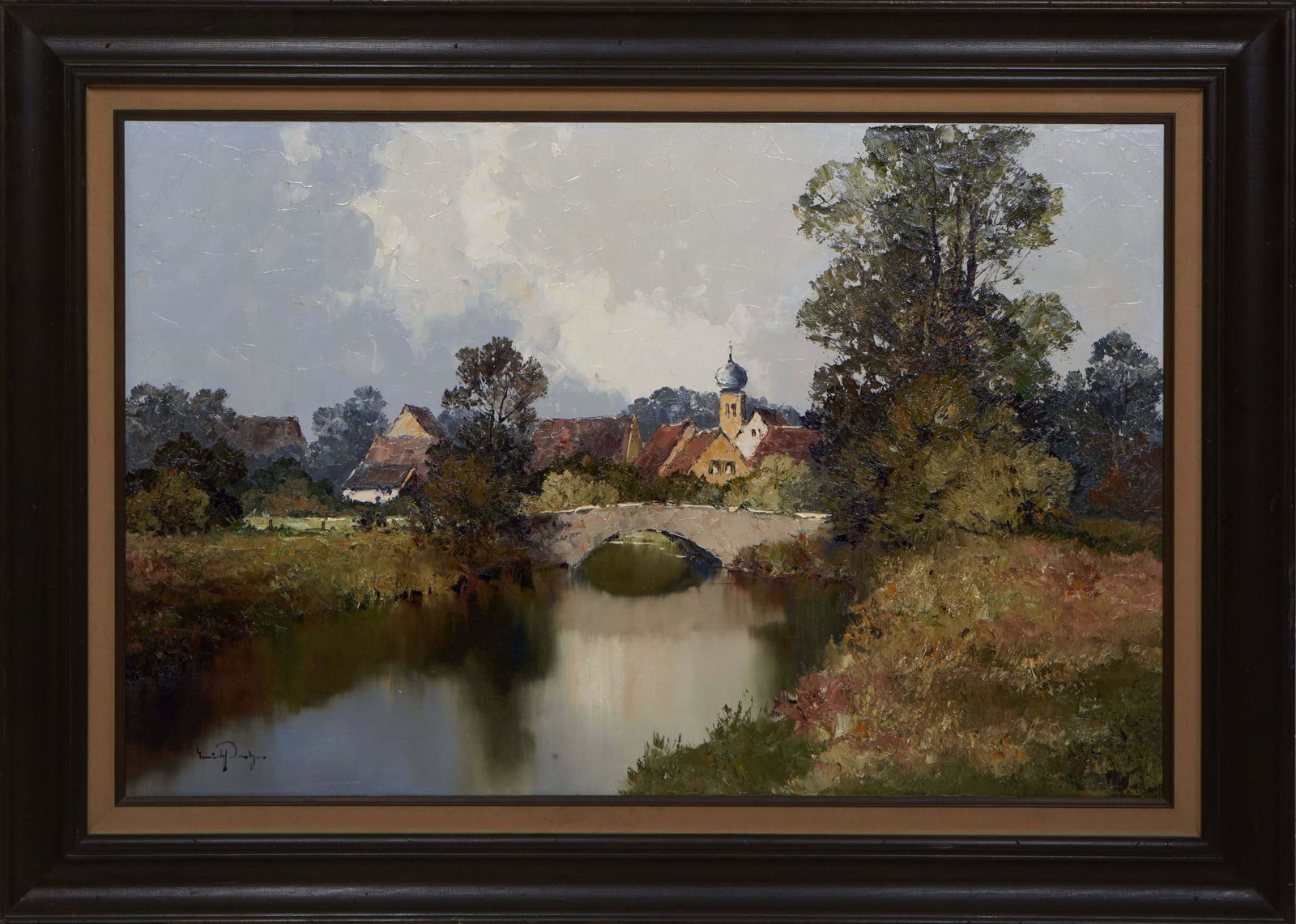 Erich Paulsen (German, 1932- ), "European Village Scene," 20th c., oil on canvas, signed lower left, (1 of 5)