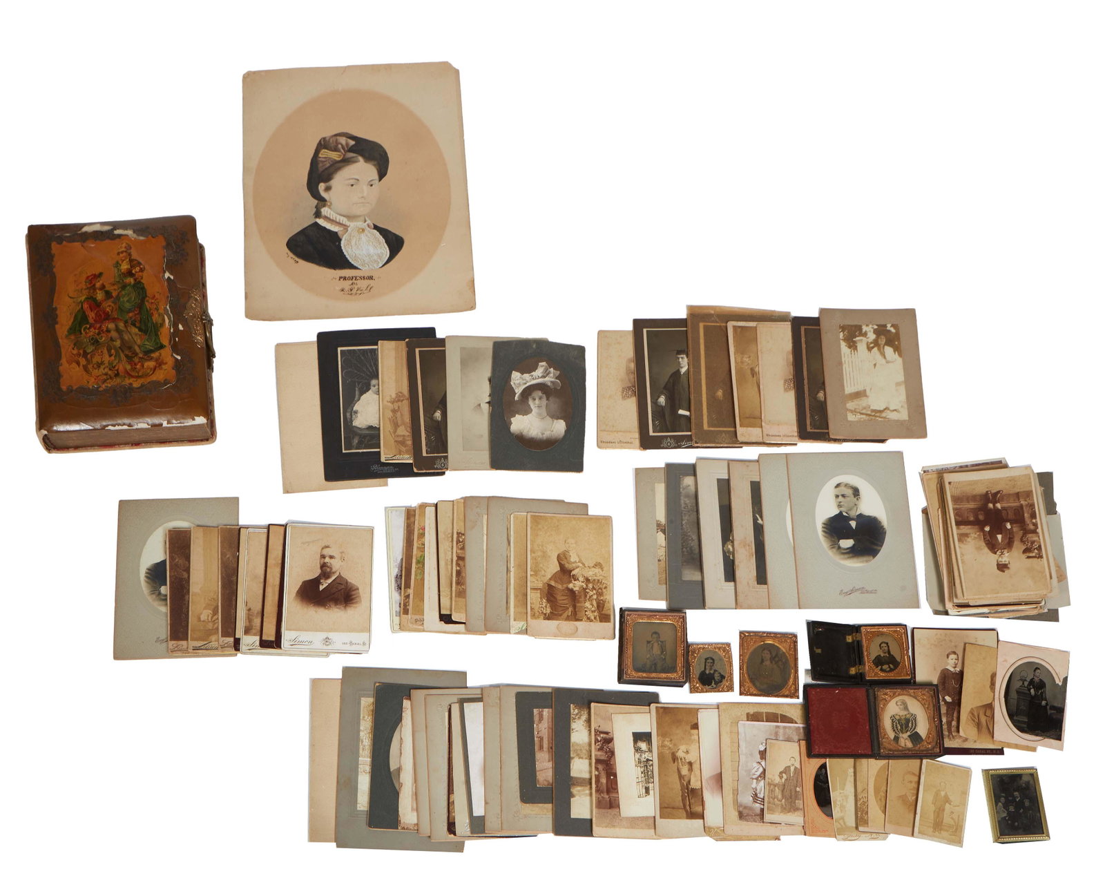 Large Group of New Orleans Studio Photographs,by Lilienthal, Robira, Eugene Simon, Rivoire, Frazier: Large Group of New Orleans Studio Photographs,by Lilienthal, Robira, Eugene Simon, Rivoire, Frazier and Hardy, several tintypes, ad aguerreotype in gutta percha case,, and an album of studio photograp