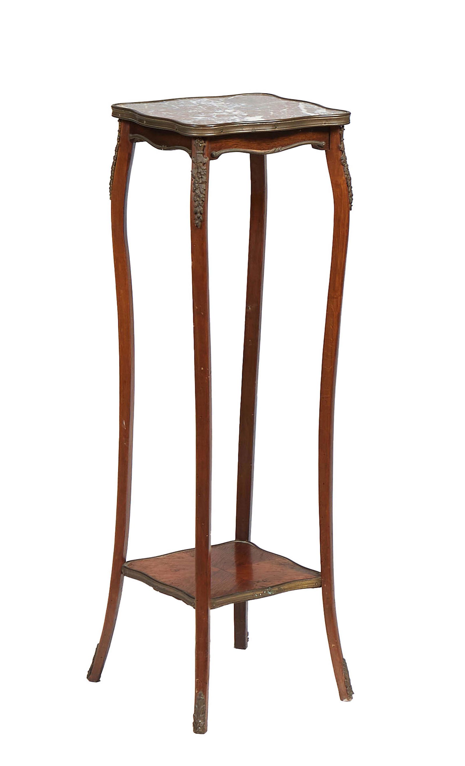 French Ormolu Mounted Louis XV Style Marble Top Plant Stand, 20th c., the brass bound serpentine (1 of 1)