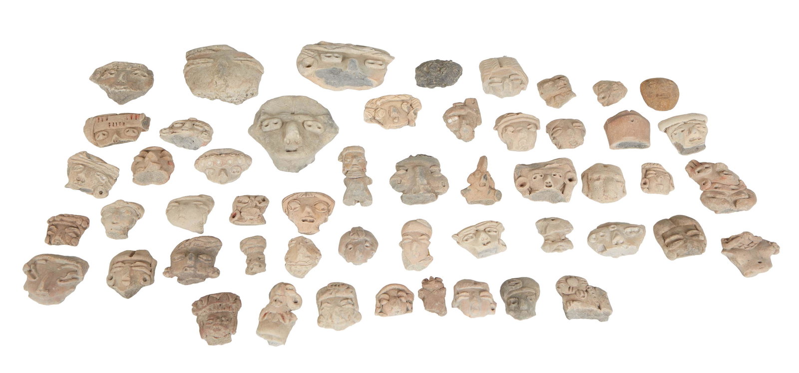 Group of Fifty-two Pre-Columbian Pottery Fragments, consisting of heads and bodies. (52 Pcs.) (1 of 1)