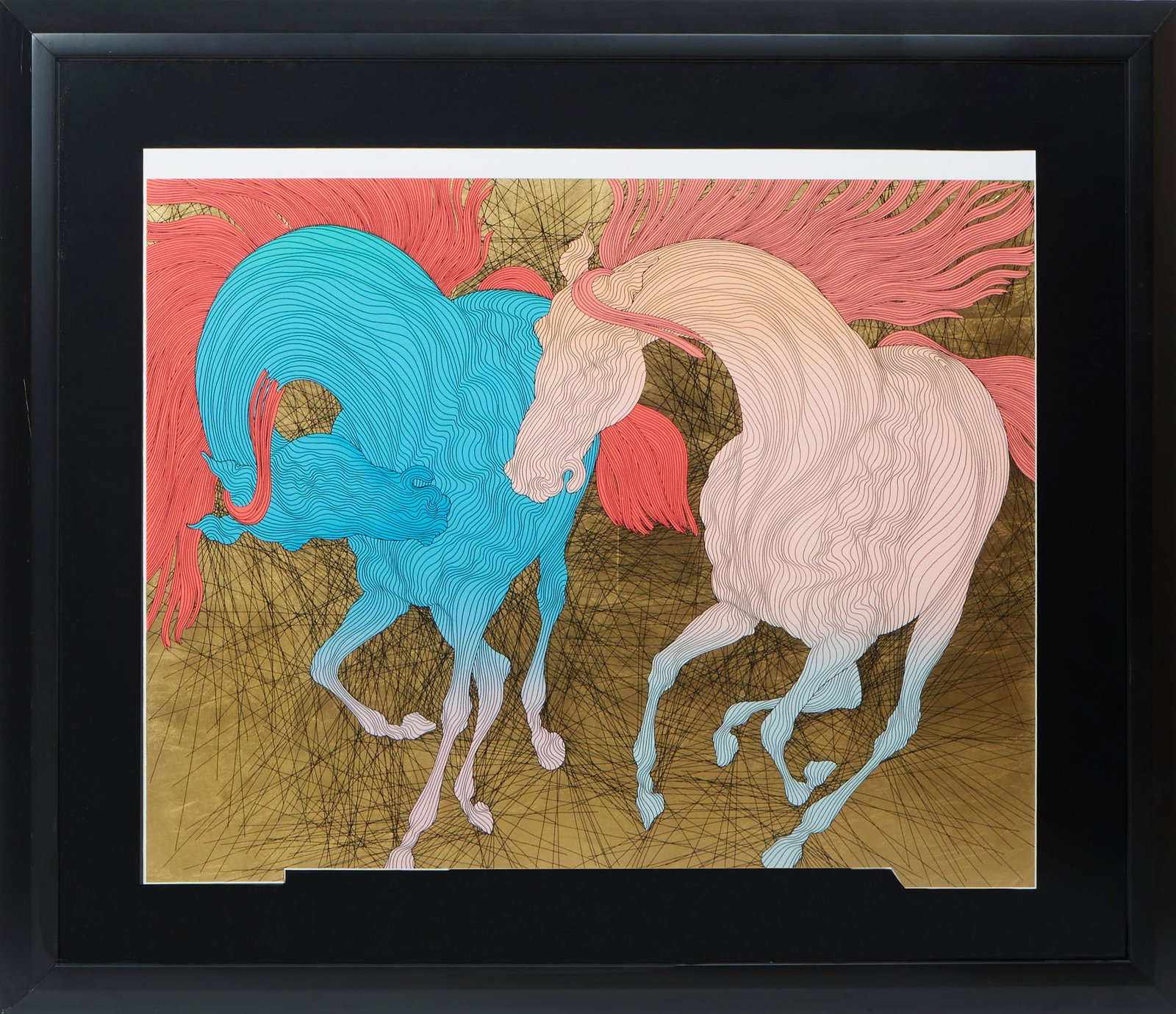 Guillaume Azoulay (California/Israel, 1949- ), "Encounter Reprise," 2010, serigraph with gold leaf (1 of 4)