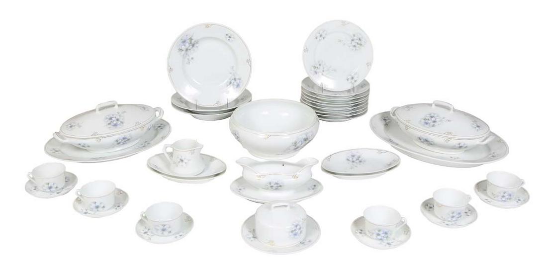 Thirty-Eight Piece Set of Bavarian Porcelain Dinnerware, early 20th c., by Z.S. and Cie, with floral (1 of 2)