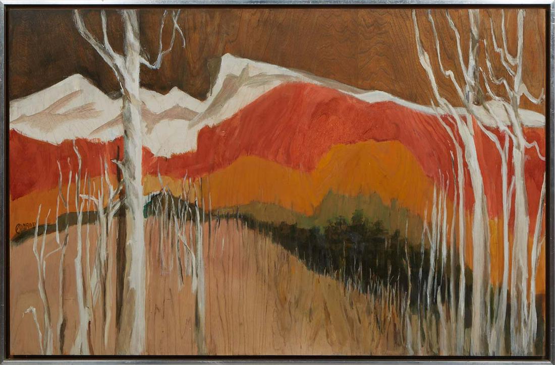 Conrad Buff (California/Switzerland, 1886-1975), "Untitled (Mountain Landscape with Bare Birch (1 of 4)