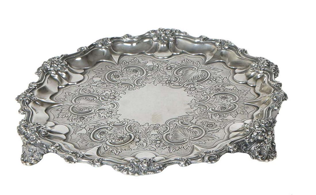A George IV Sterling Silver Salver, London, 1832, with the mark of Edward Junior, John & William (1 of 1)