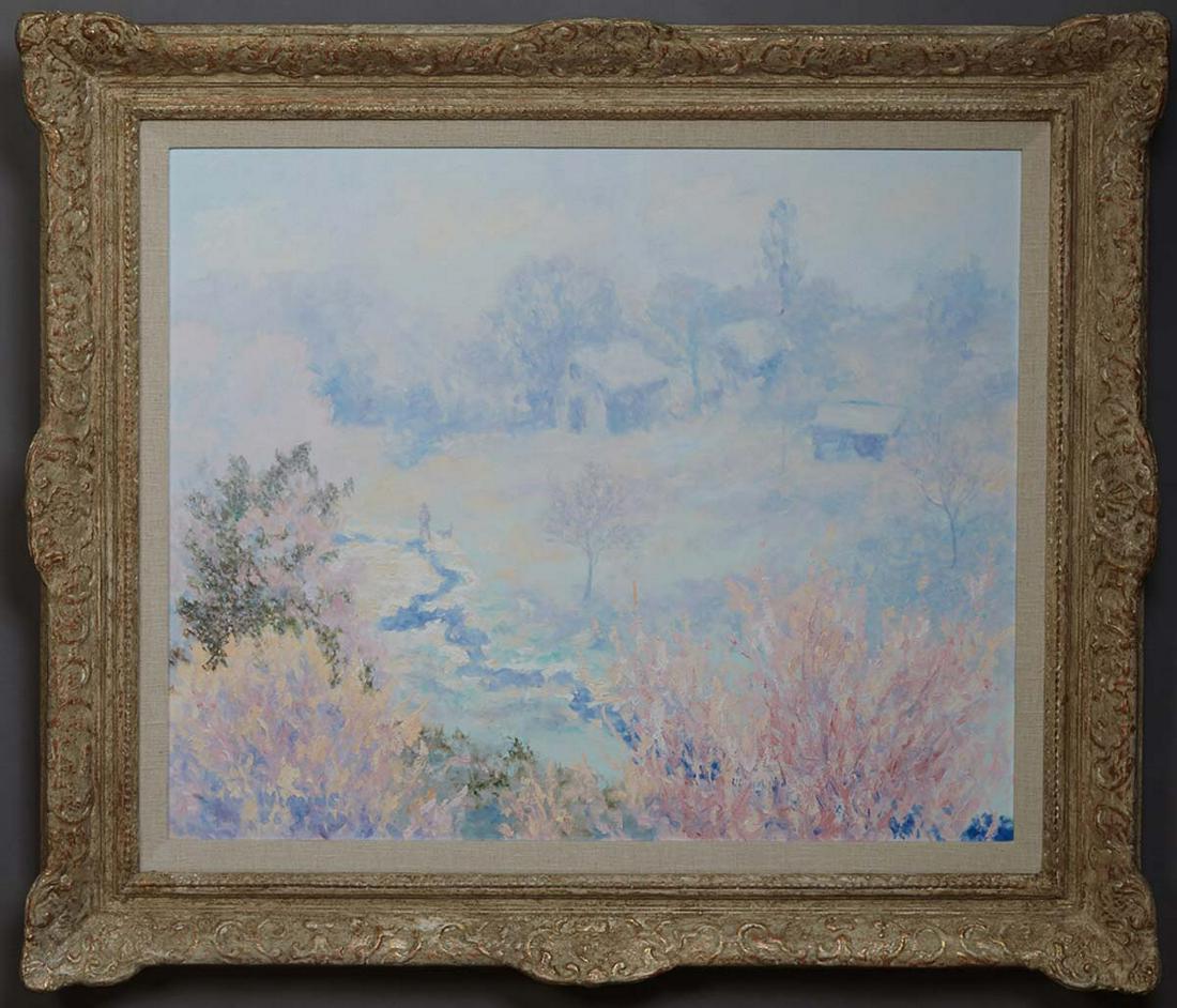 Kim Douglas Wiggins (American), "Beyond the Cedars," 1985, oil on canvas, signed and dated lower (1 of 2)