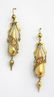 490: Pair of 18K Yellow Gold Pendant Earrings, 19th c.,