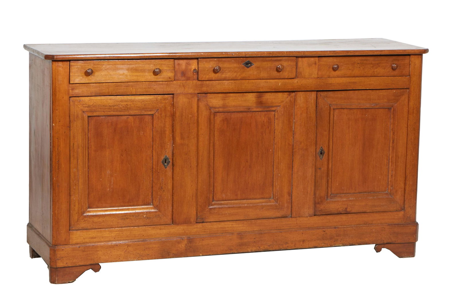 French Provincial Louis Philippe Carved Pine Sideboard, late 19th c., the canted corner top over (1 of 1)