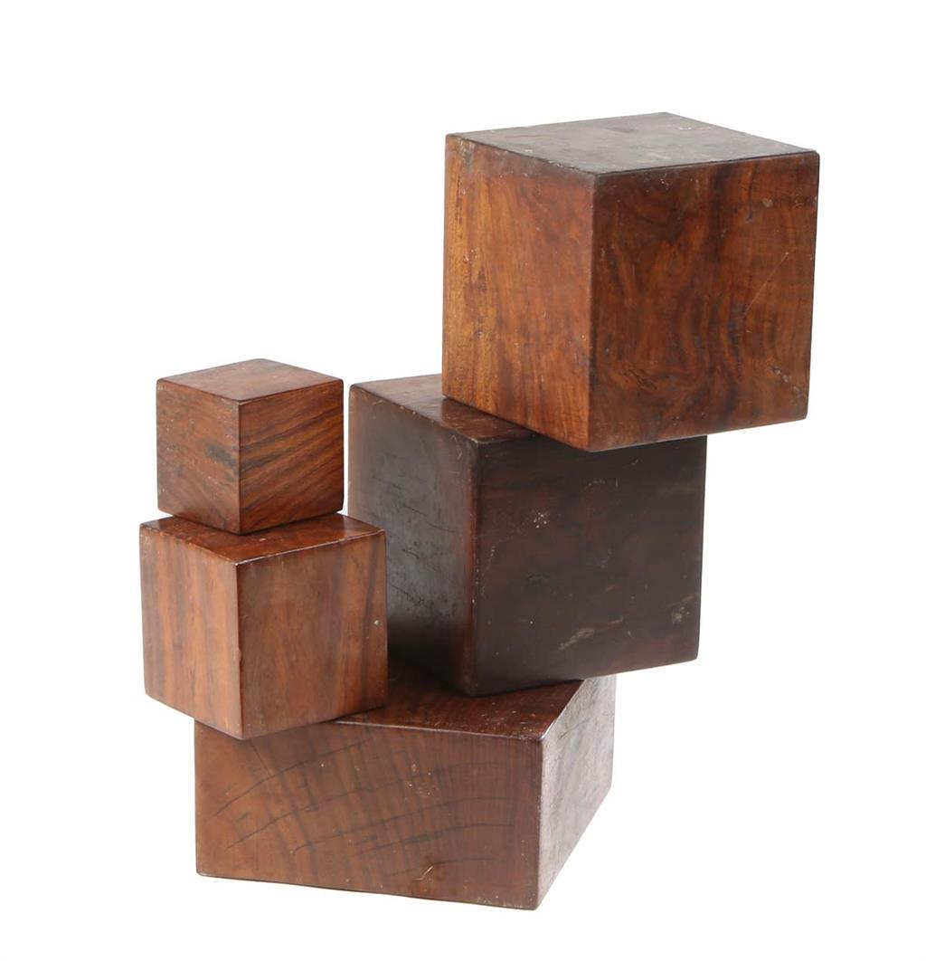 Don Shoemaker, Set of 5 Graduated Rosewood Blocks, two 6 in. blocks; one 3 in. block; one 4 in. (1 of 1)