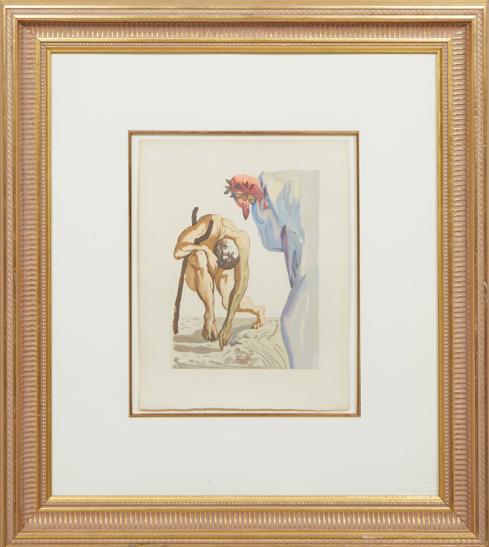 Salvador Dali (Spanish, 1904-1989), "Princes of the Flowered Valley (Purgatory 7)," from the: â€ Salvador Dali (Spanish, 1904-1989), "Princes of the Flowered Valley (Purgatory 7)," from the Portfolio "Divine Comedy," 1951-1964, color wood engraving on Rives paper after a watercolor, editi