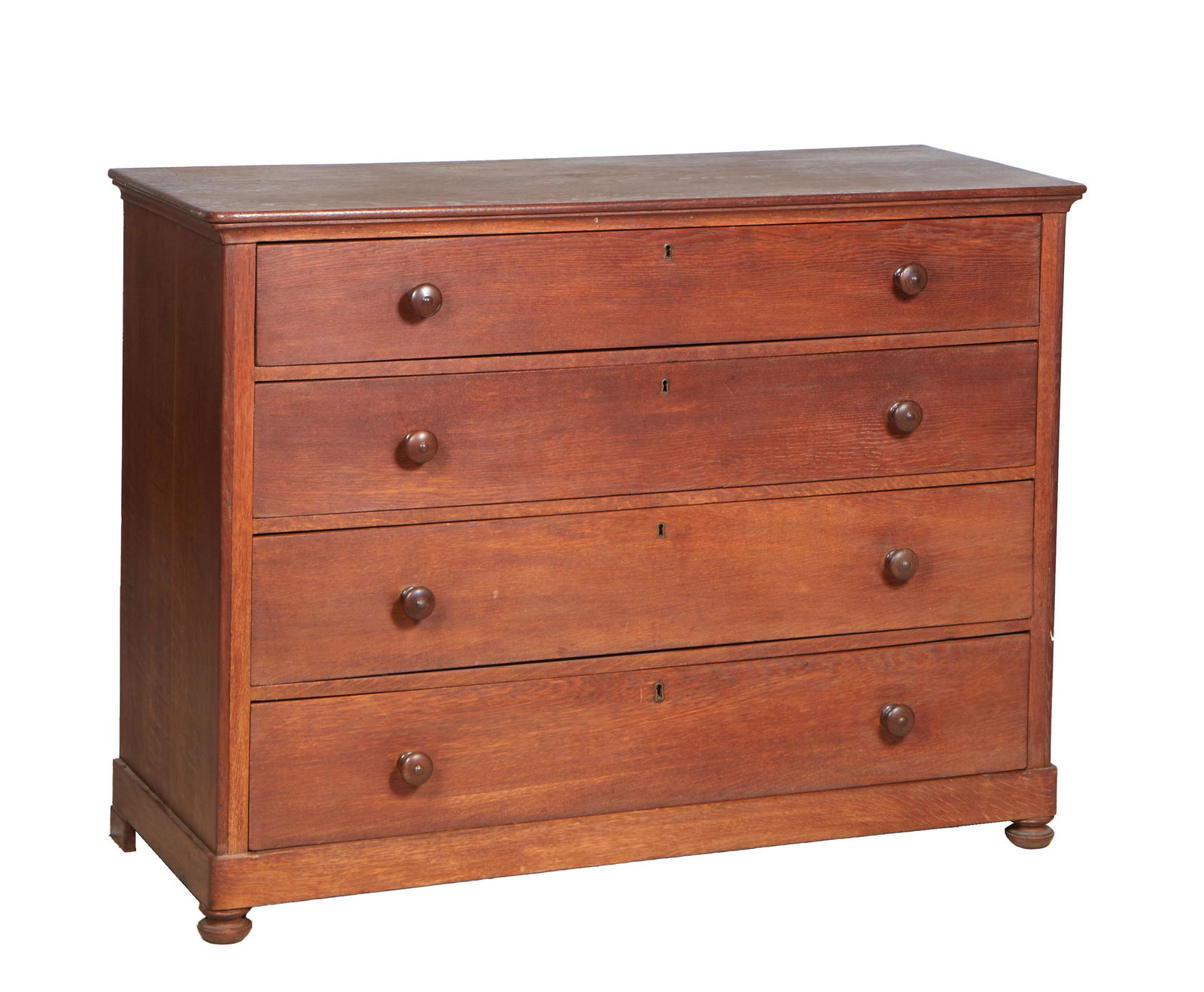 French Provincial Carved Oak Commode, 19th c., the rectangular top over four setback large drawers, (1 of 1)
