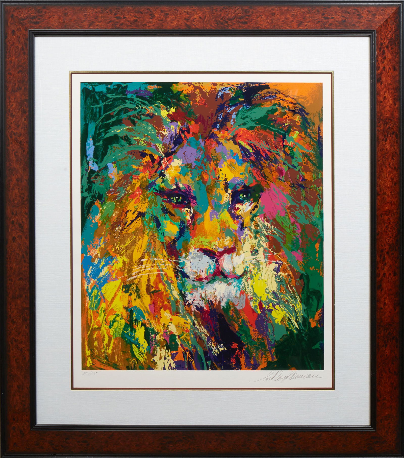 LeRoy Neiman (American, 1921-2012), "Portrait of a Lion," 2001, serigraph in colors on paper, (1 of 4)