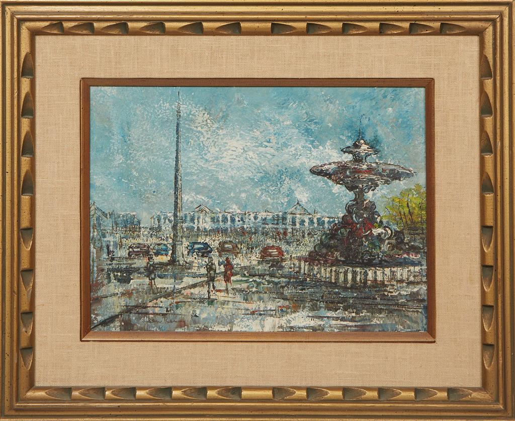 Jean Remy (1893-1970, French), "Place de la Concorde, Paris," 20th c., oil on canvas, signed lower (1 of 4)