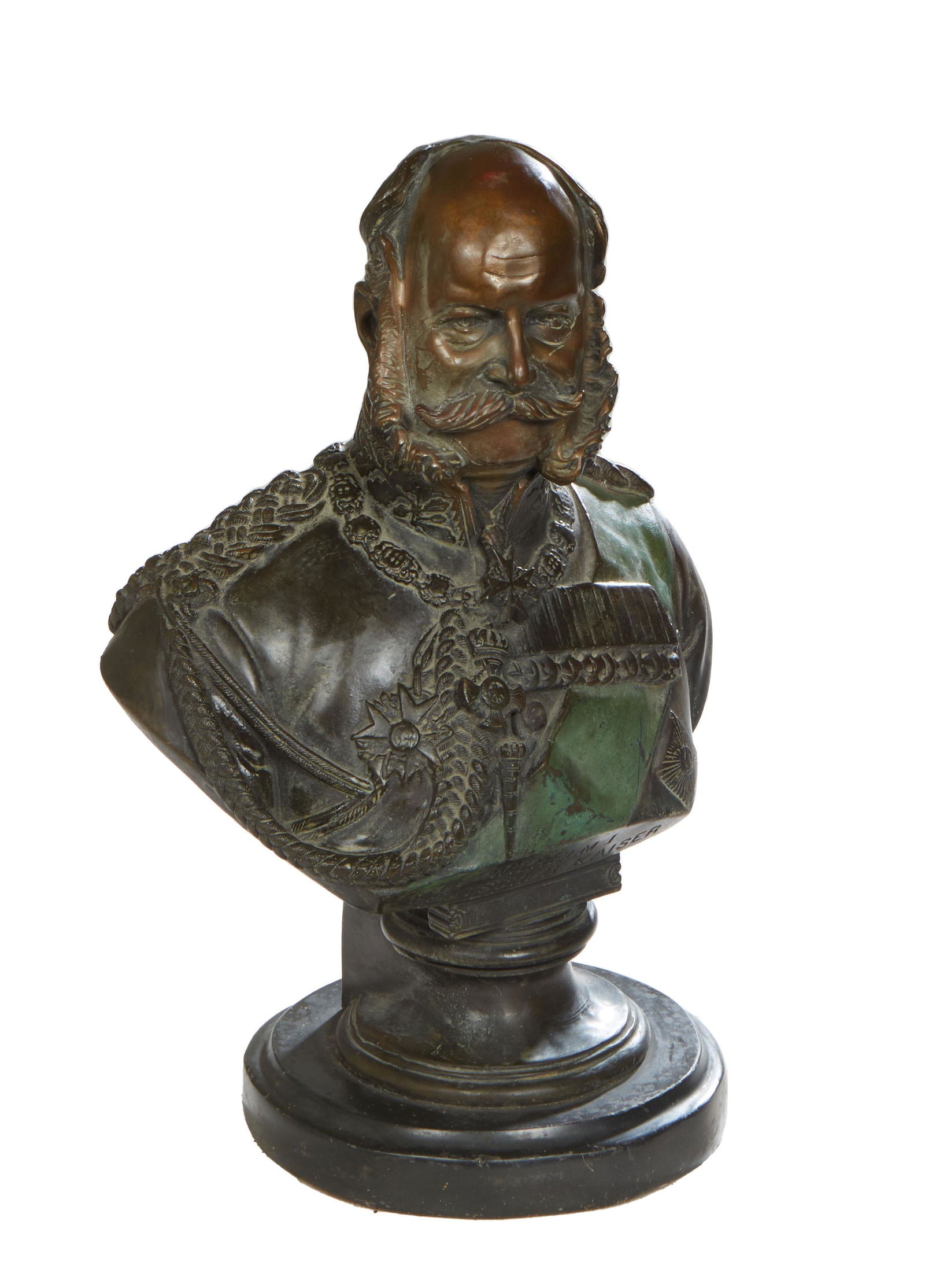 After Christian Keil (German, 1826-1890), "Bust of Kaiser Wilhelm I," 20th c., patinated bronze, (1 of 9)