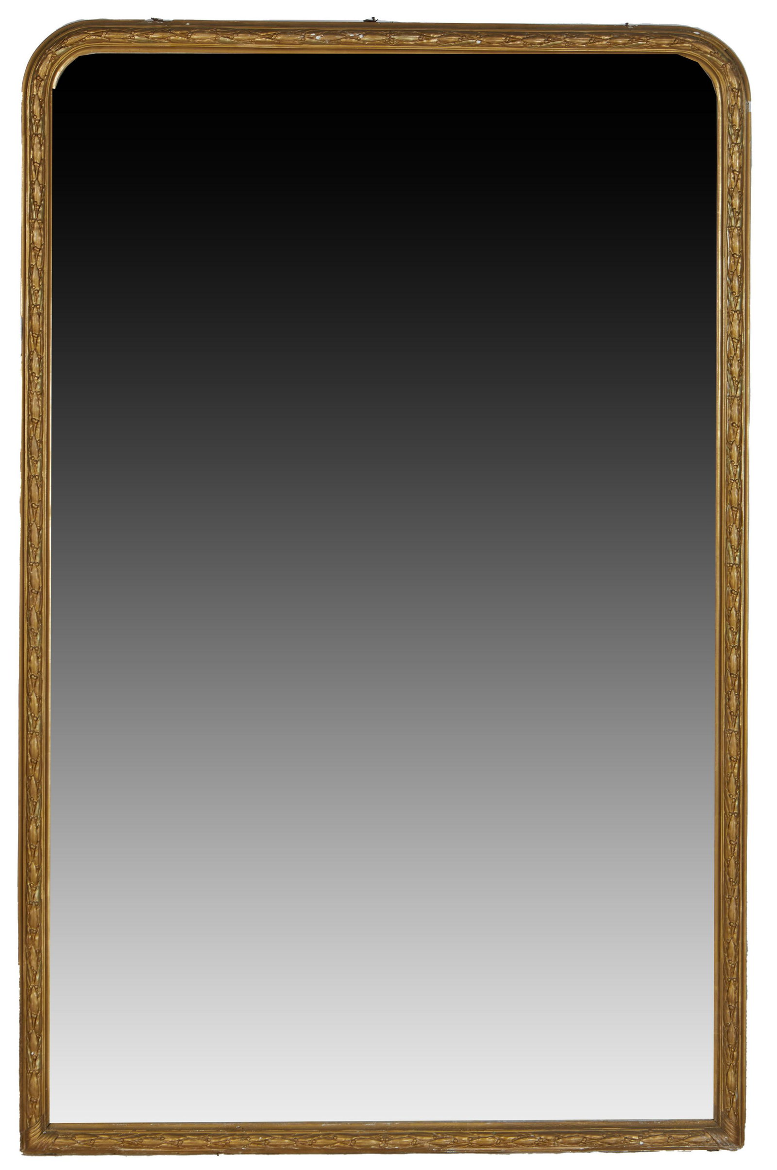French Louis Philippe Gilt and Gesso Overmantel Mirror, 19th c., the rounded corner top of the (1 of 1)