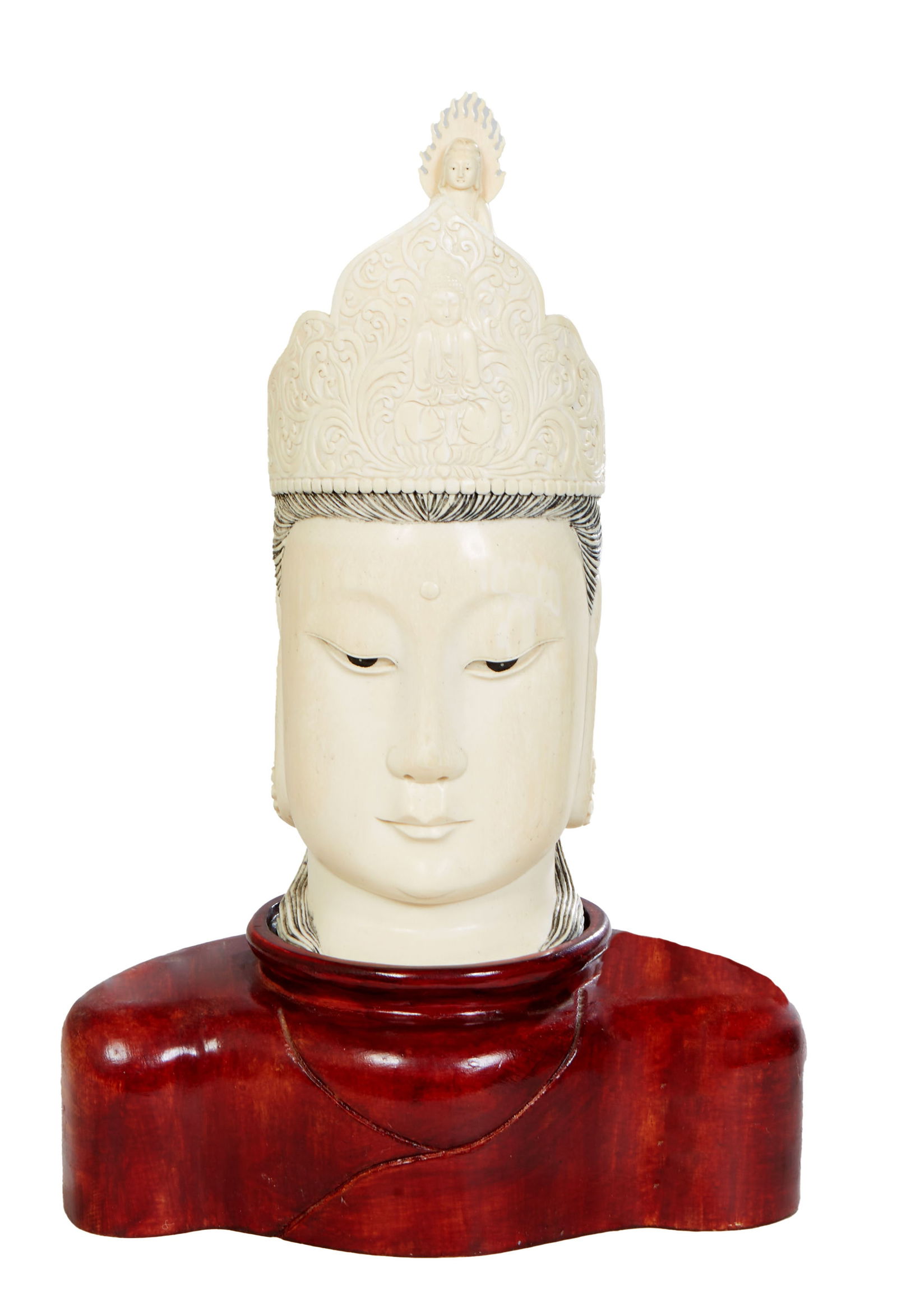 Carved Head of Buddha, 20th c. (1 of 4)