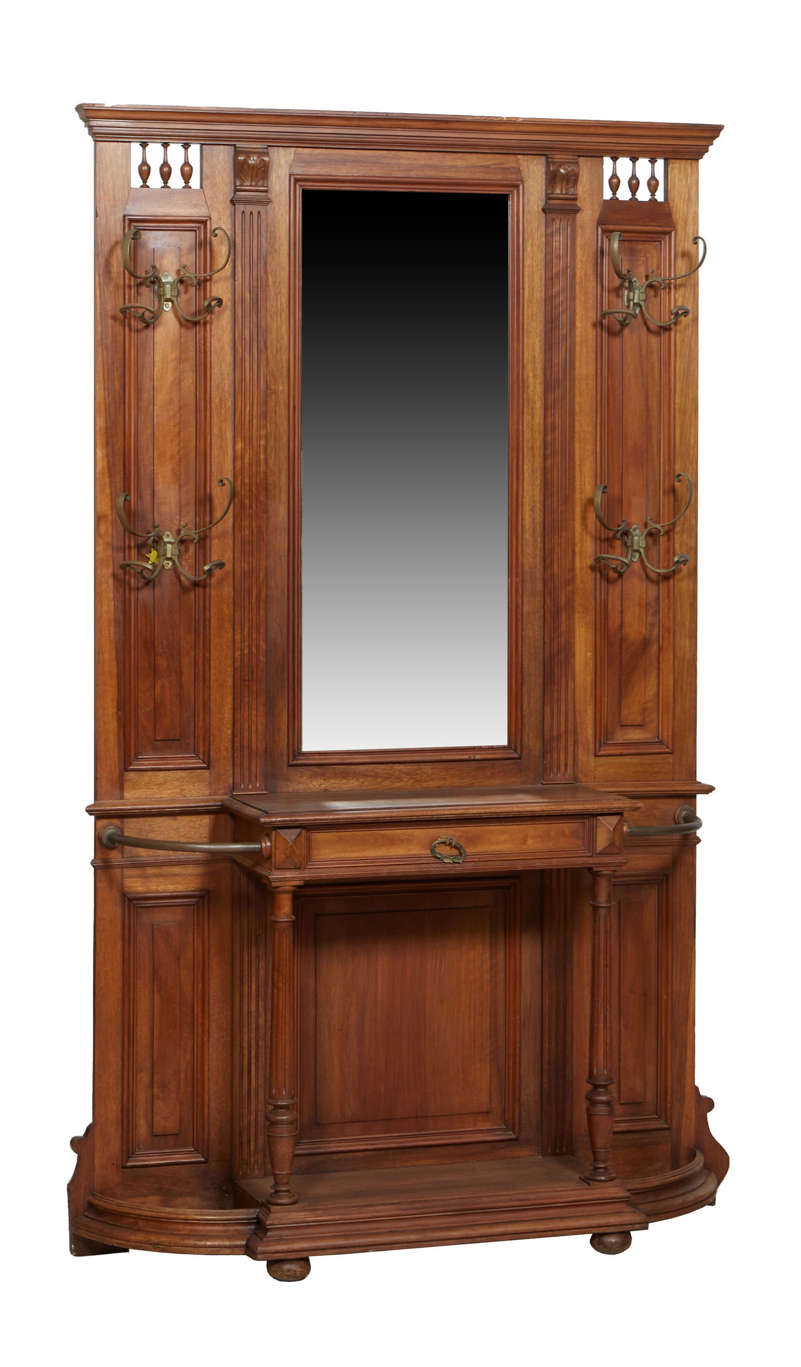 French Louis XVI-Style Carved Hallstand, c. 1900 H.- 84 in., W.- 51 in., D.- 13 1/2 in. (1 of 9)