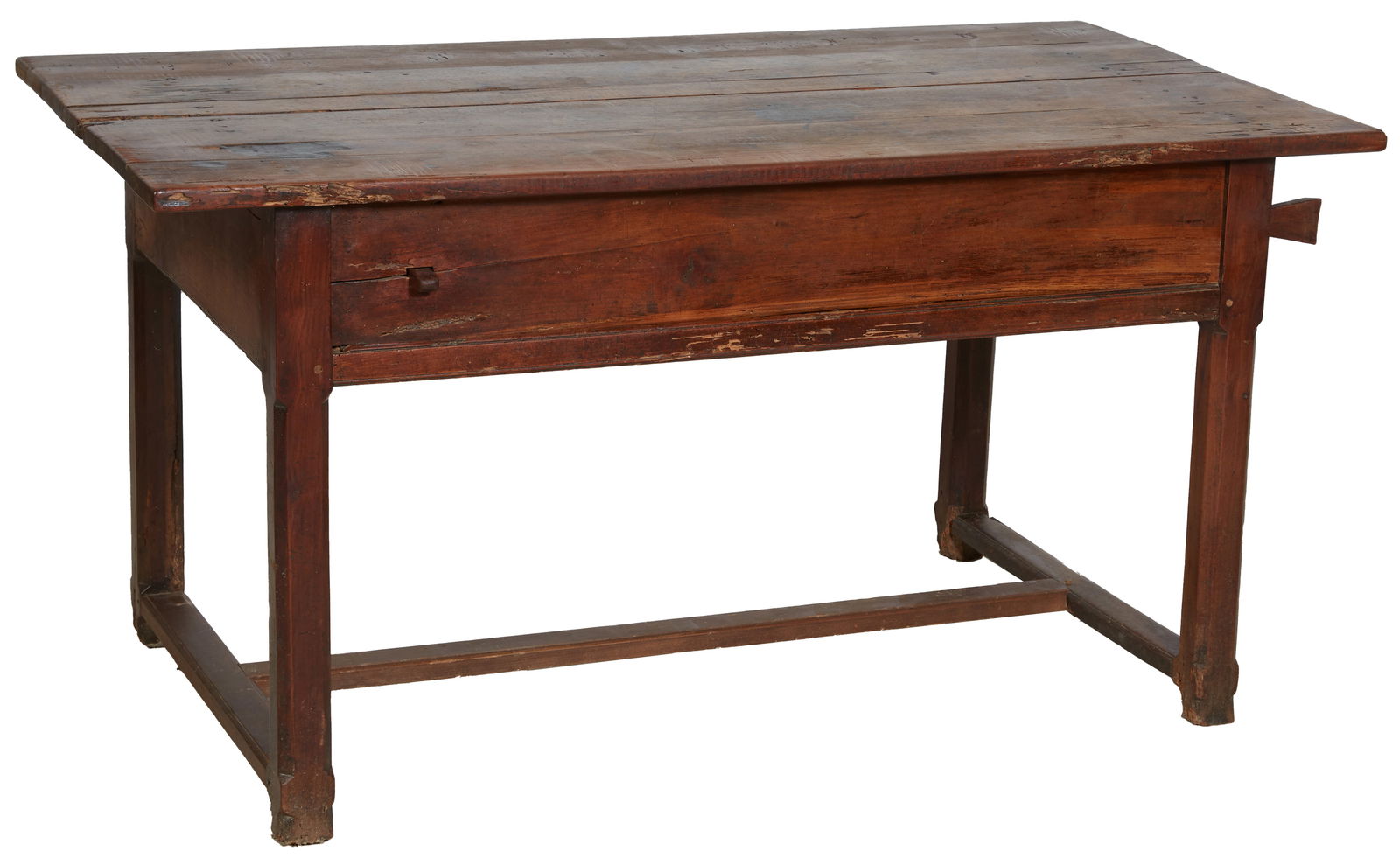 French Provincial Carved Cherry Farmhouse Table, 19th c. H.- 29 1/4 in., W.- 57 in., D.- 29 1/2 in. (1 of 2)