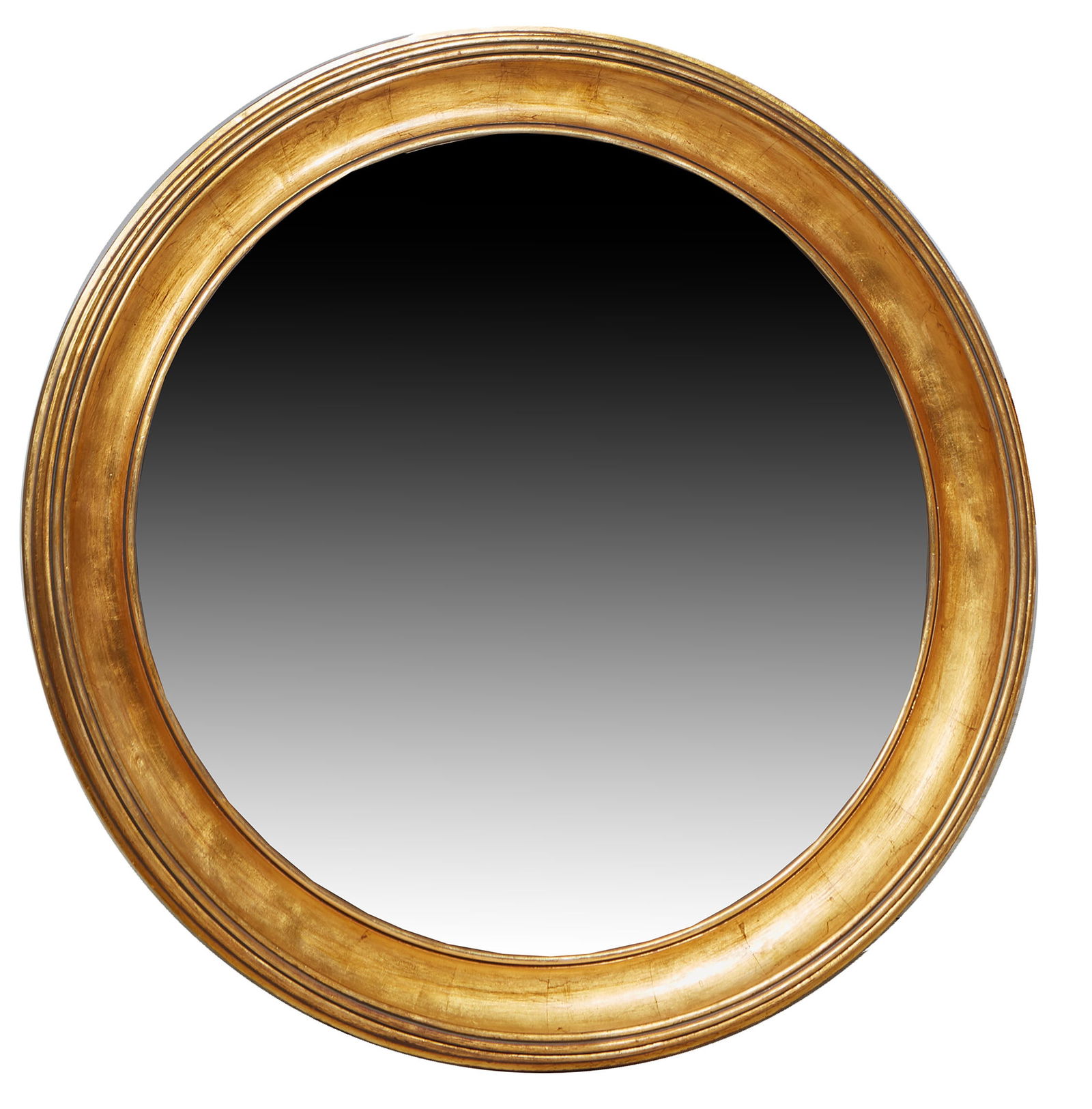 Monumental Gilt Fiberglass Bullseye Mirror, 20th c. H.- 4 in., Dia.- 48 1/2 in. (1 of 1)