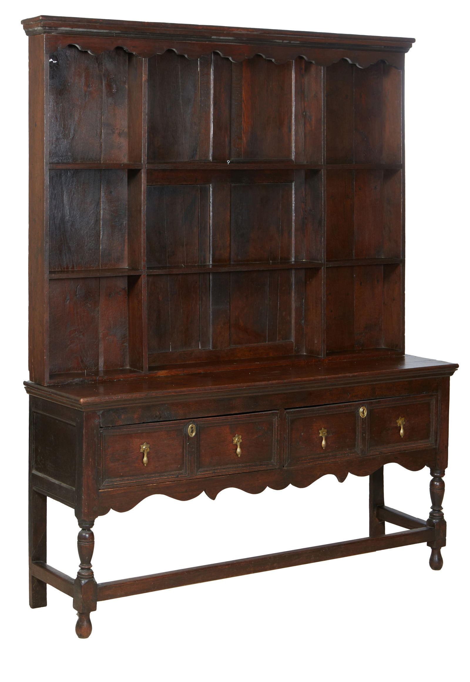 English Carved Oak Welsh Cupboard, early 20th C. (1 of 1)