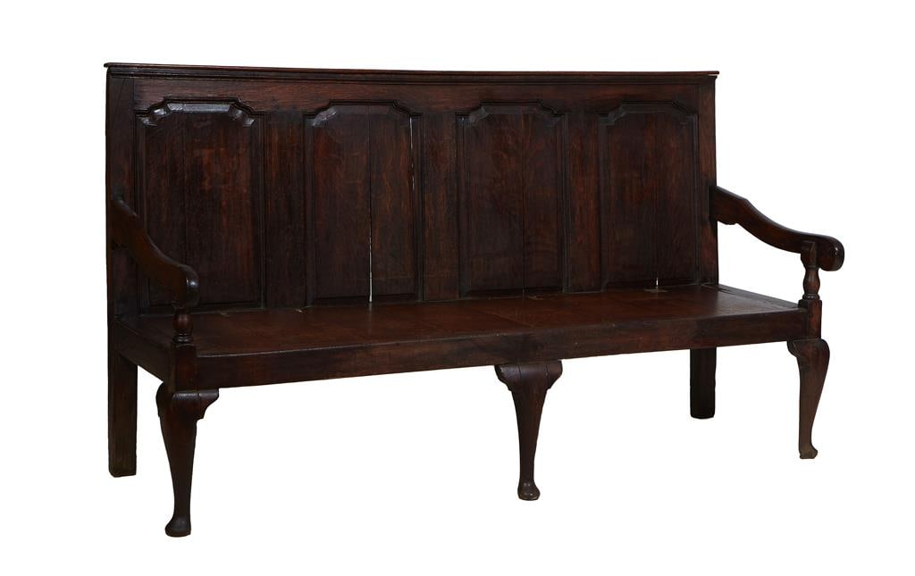 English Carved Oak Settle, 19th C. (1 of 1)