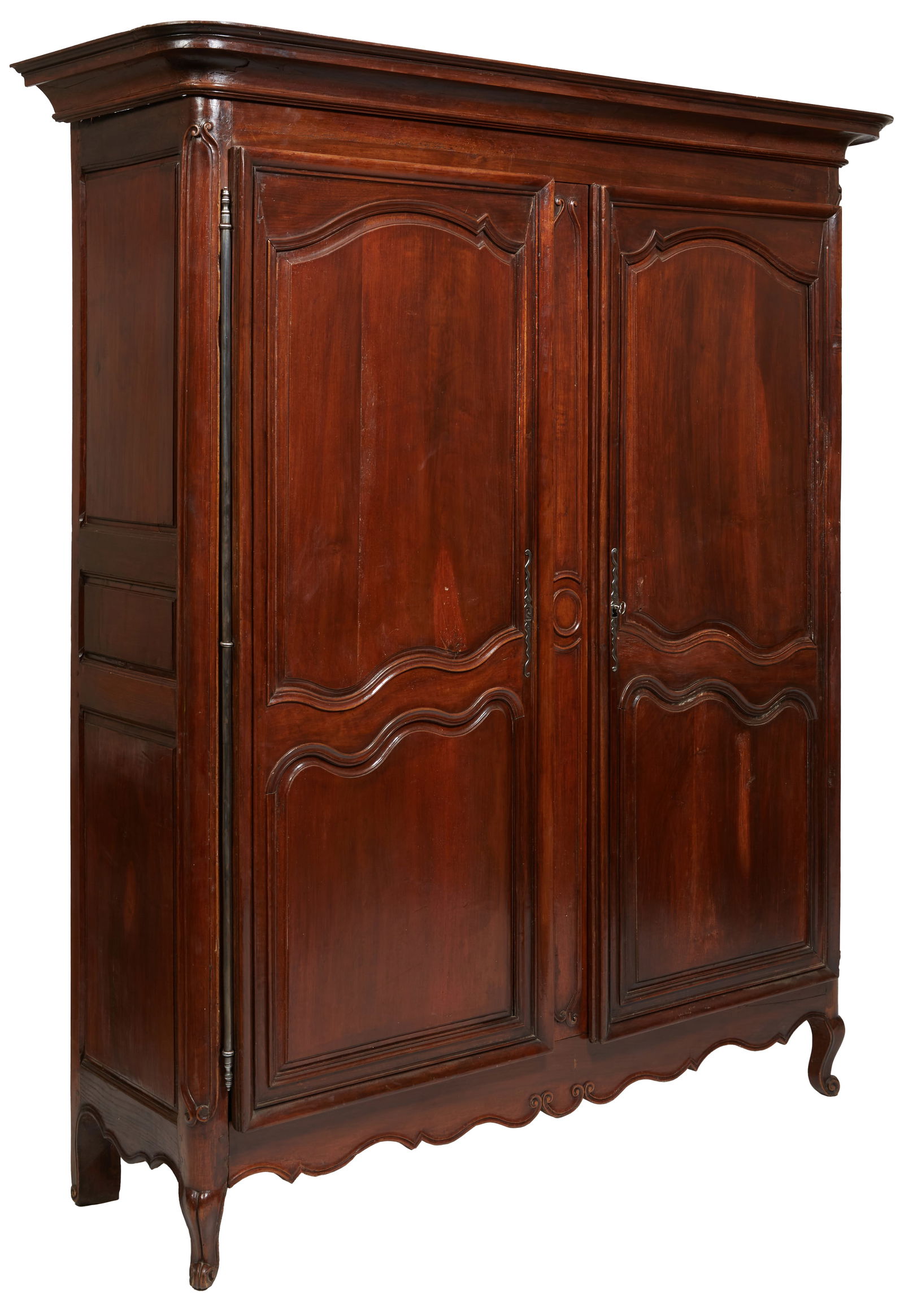 Large French Provincial Carved Walnut Armoire, 19th C. (1 of 1)
