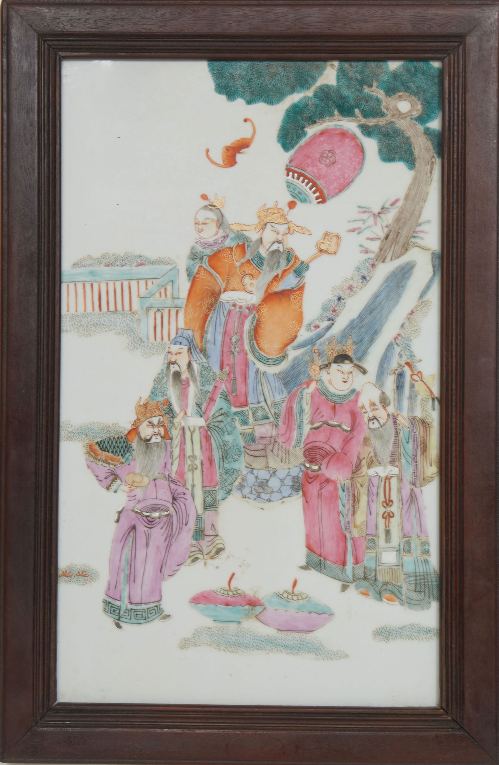 Chinese Hand Painted Porcelain Plaque, 20th c., Plaque- H.- 16 1/8 in., W.- 9 1/2 in. (1 of 20)