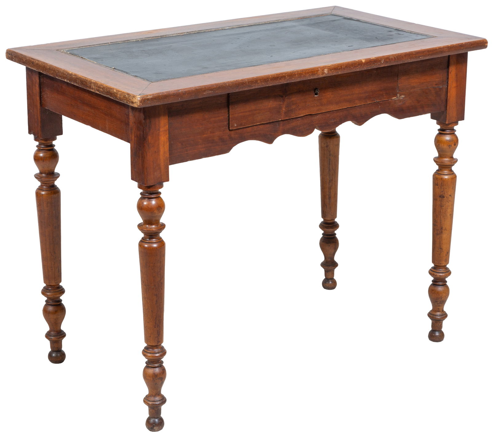 French Louis Philippe Carved Walnut Writing Table, 19th c., H.- 29 3/4 in., W.- 37 in., D.- 21 3/4 (1 of 1)