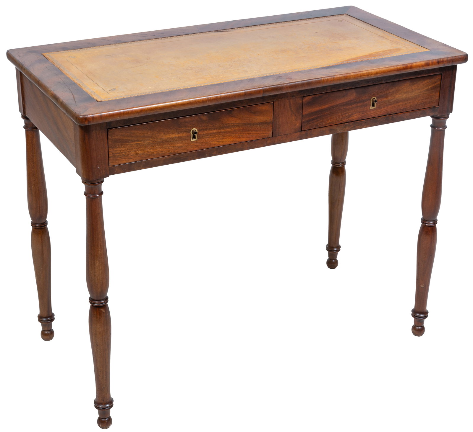 French Louis Philippe Carved Walnut Writing Table, 20th c., H.- 29 in., W.- 36 in., D.- 18 1/4 in. (1 of 1)