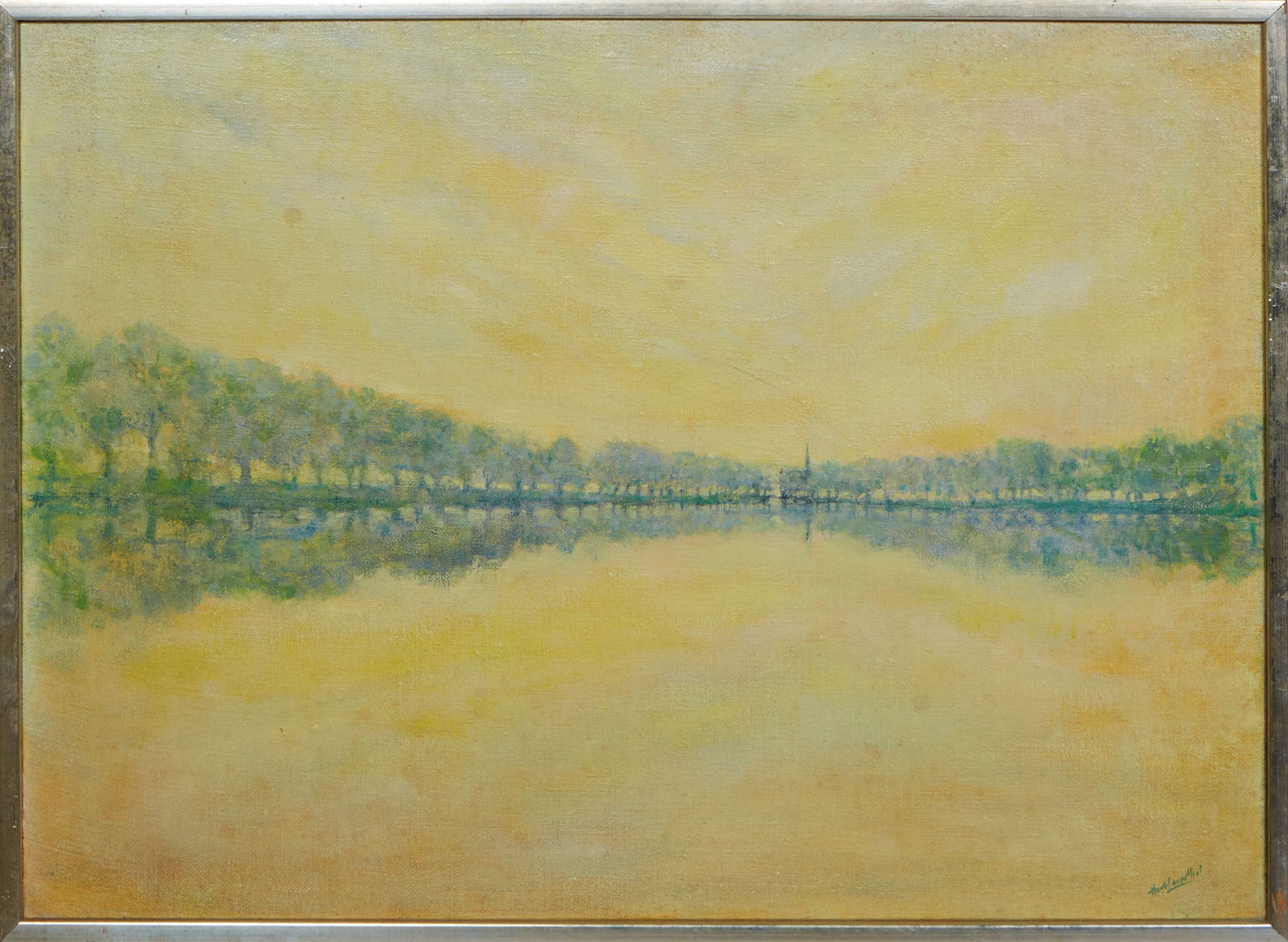 Hank Laventhol (American, 1927-2001), "Canal," 1967, H.- 20 in., W.- 26 3/4 in., Framed- H.- 21 in., (1 of 5)