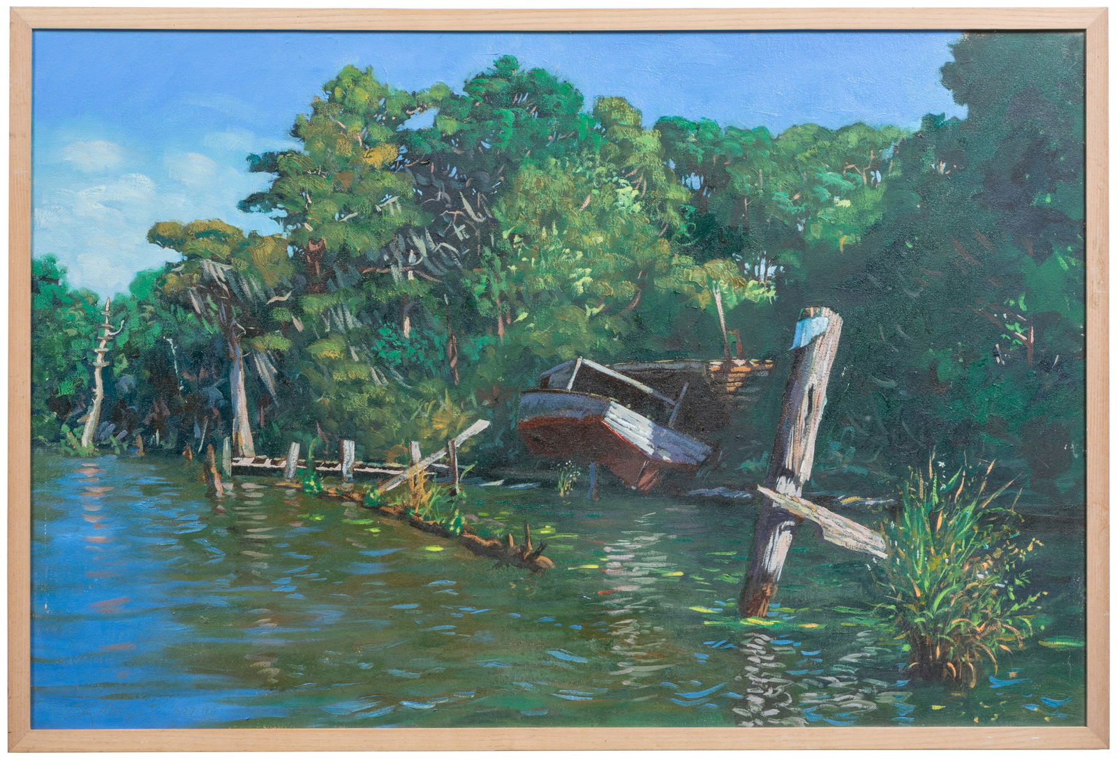 Stig Marcussen (American/New Orleans, b. 1960), "Wooden Barge," 1996, H.- 36 in., W.- 24 in., (1 of 5)