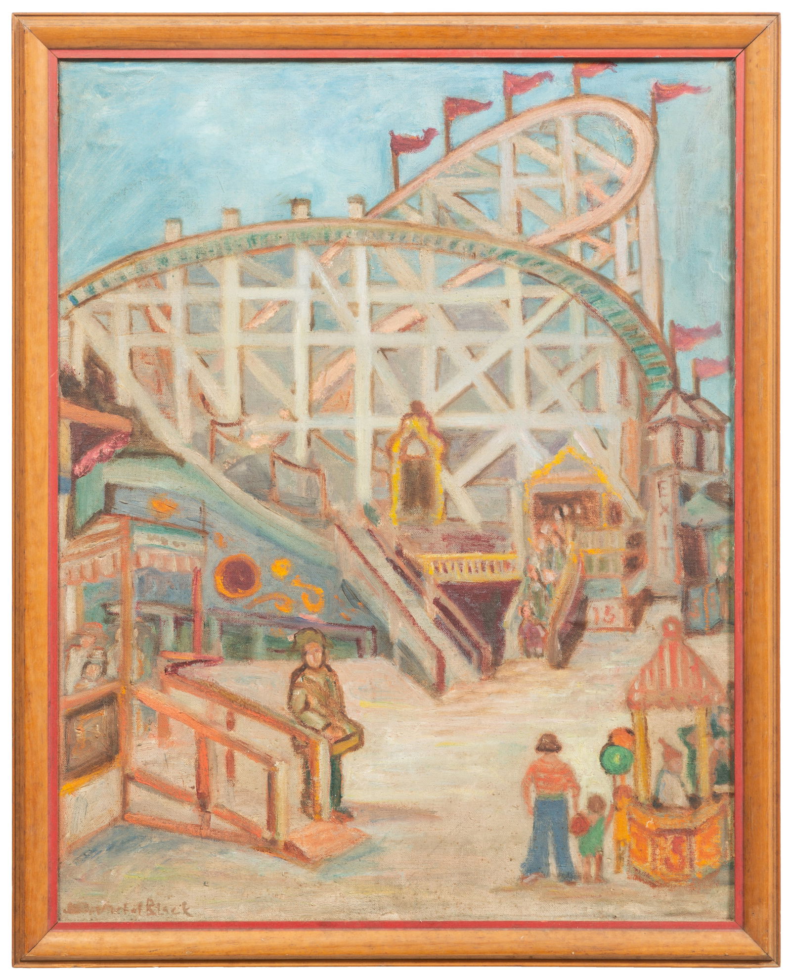 Julia Conroy Michel Black (American/New Orleans, d. 1968), "Summer Day (Amusement Park)," early 20th (1 of 5)