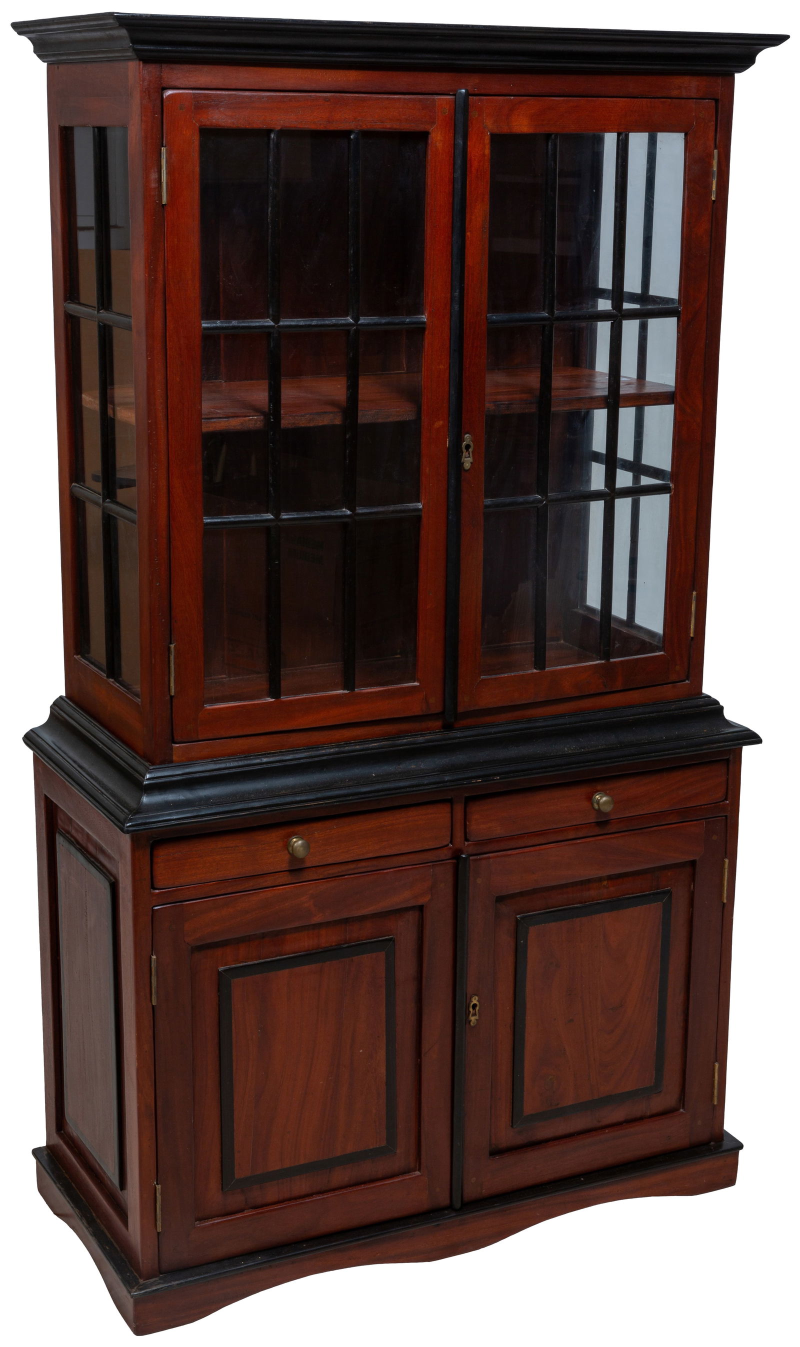 French Provincial Carved Walnut Buffet a Deux Corps, 19th c., H.- 64 1/2 in., W.- 37 1/4 in., D.- 17 (1 of 1)