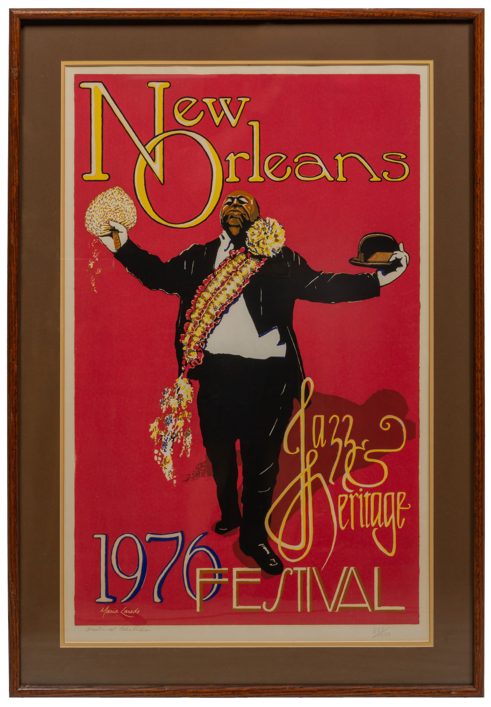 Maria Laredo (New Orleans, 20th Century), "1976 New Orleans Jazz Fest Poster, Fats Houston," 1976, (1 of 5)