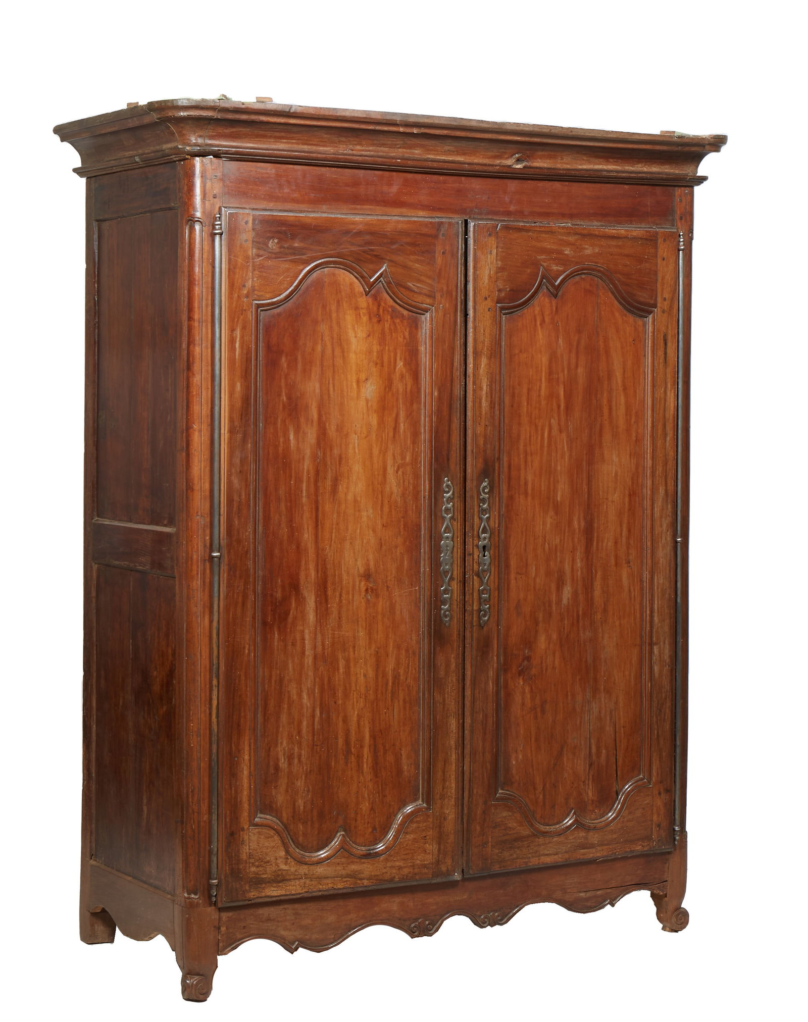 French Provincial Louis XV Style Carved Walnut Armoire, 19th c., H.- 80 1/2 in., W.- 64 in., D.- 27 (1 of 1)