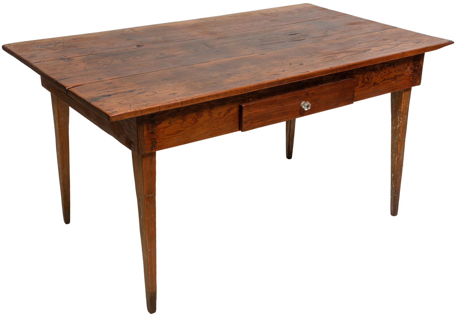 Louisiana Carved Cypress Dining Table, 19th c., H.- 29 5/8 in., W.- 58 3/4 in., D.- 34 in. (1 of 1)