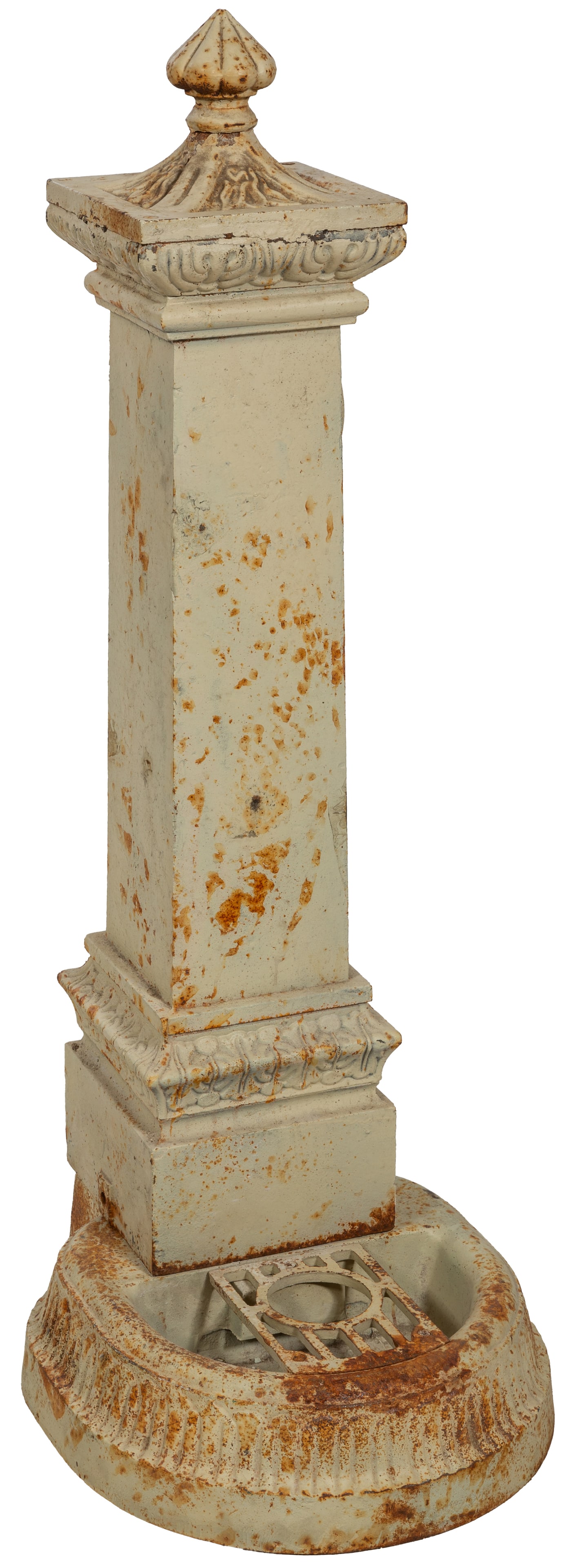 American Polychromed Cast Iron Fountain, 19th c., H.- 37 1/2 in., W.- 10 in., D.- 10 in., With (1 of 3)