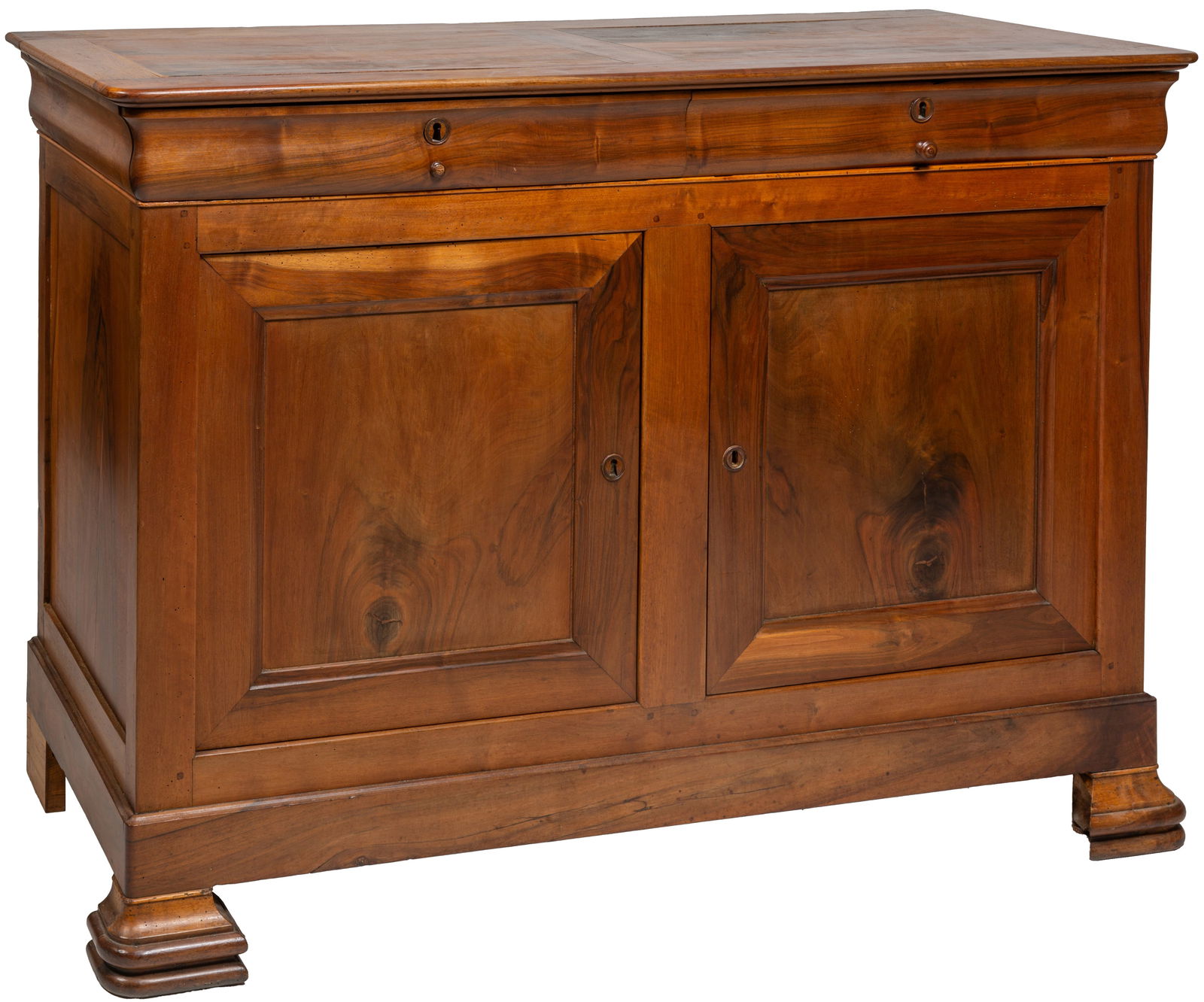French Provincial Louis Philippe Carved Walnut Sideboard, 19th c., H.- 44 3/4 in., W.- 62 1/2 in., (1 of 2)