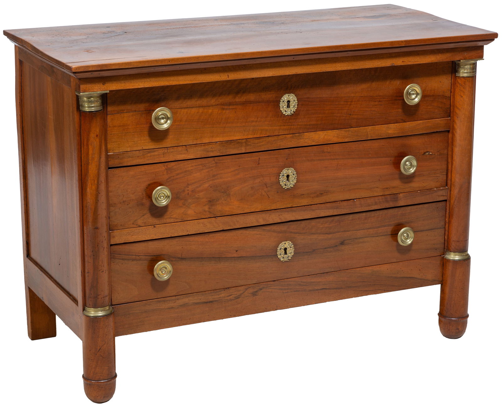French Louis Philippe Carved Walnut Ormolu Mounted Commode, c. 1850, H.- 32 3/4 in., W.- 44 7/8 in., (1 of 1)