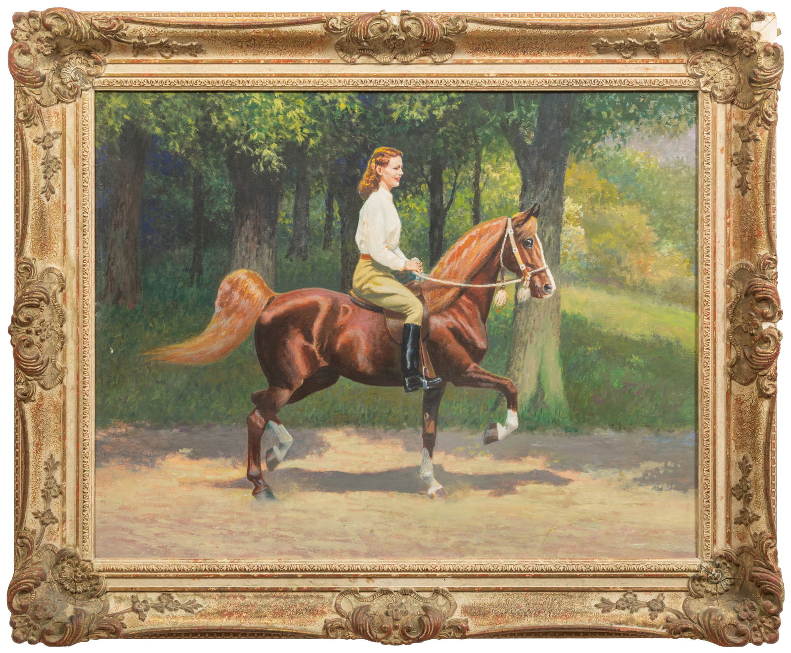 George Ford Morris (American/Massachusetts, 1873-1960), "Equestrian Woman Riding American Saddlebred (1 of 18)