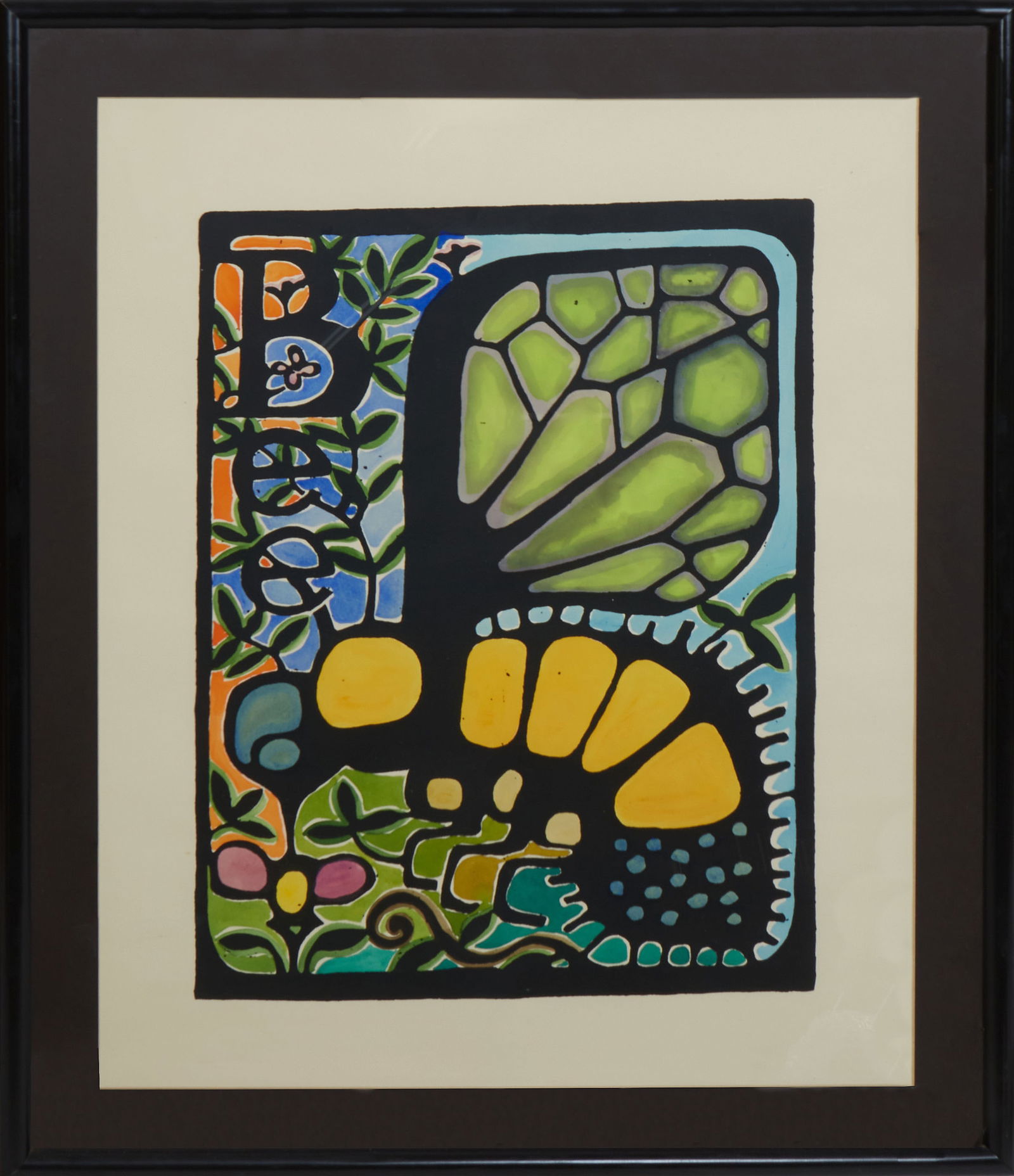 Walter Inglis Anderson (American/Mississippi, 1903-1965), "Bee: An Alphabet Series," H.- 36 in., W.- (1 of 3)