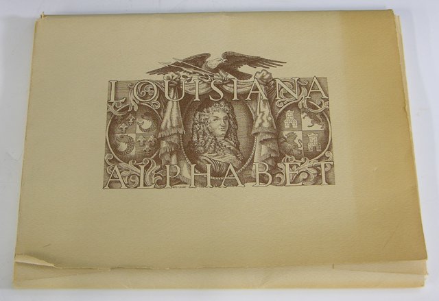 Boyd Cruise ( 1909-1988), "Louisiana Alphabet," 20: Boyd Cruise ( 1909-1988), "Louisiana Alphabet," 20th c., portfolio of 27 prints, in original folder, from The Historic New Orleans Collection, Publication # 2, unframed, Each- 10 in., W.- 13 in.