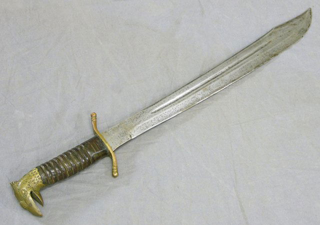 Short Sword, 20th c., with a brass eagle head han: Short Sword, 20th c., with a brass eagle head handle, H.- 21 1/4 in.