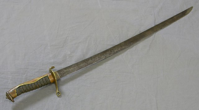 Brass and Shagreen Handled Short Sword, early 20t: Brass and Shagreen Handled Short Sword, early 20th c., H.- 27 3/4 in.