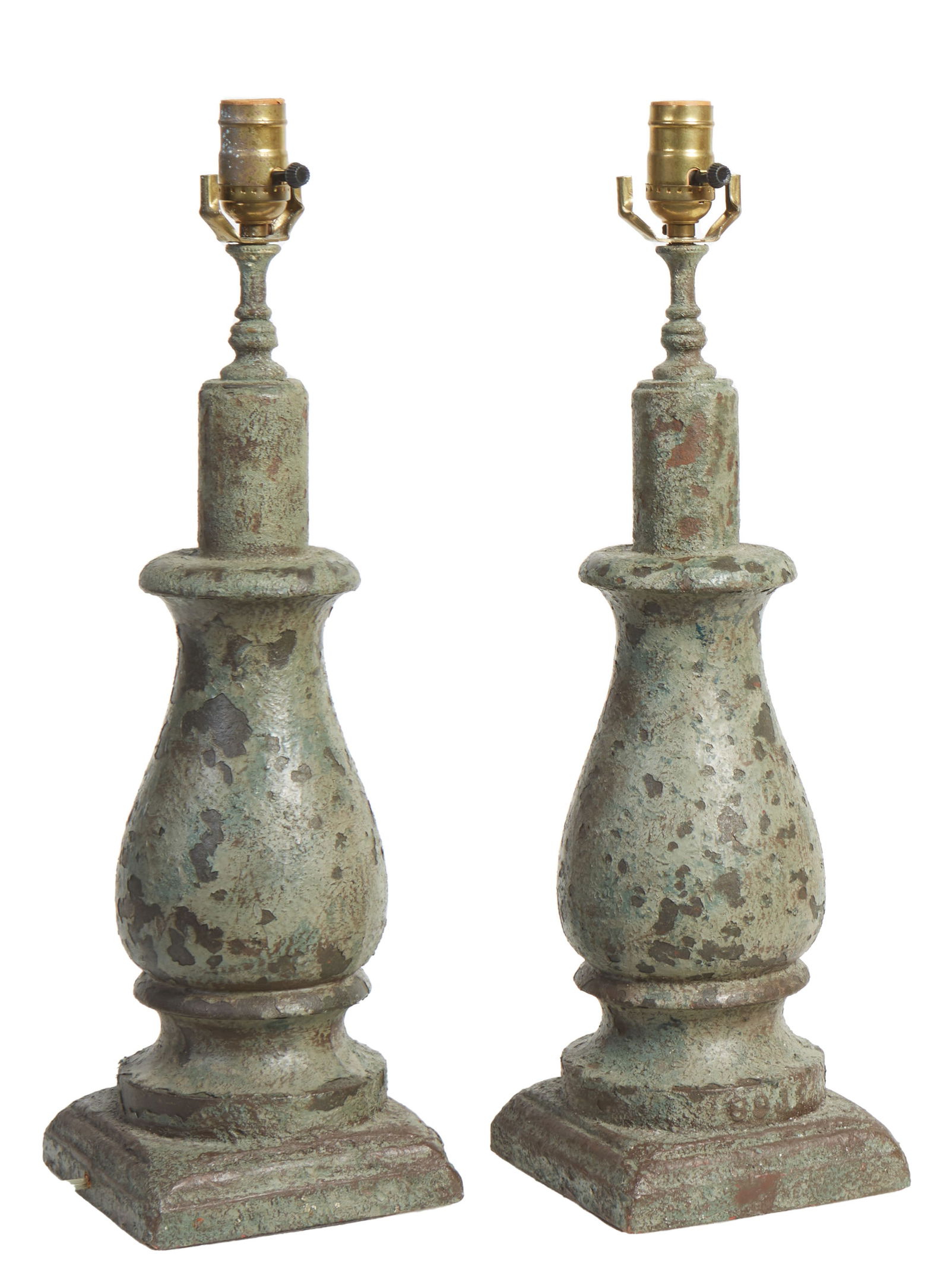 Pair of Cast Stone Baluster Form Table Lamps, 20th c., H.- 18 1/2 in., W.- 6 in., D.- 6 in. (2 Pcs.) (1 of 3)